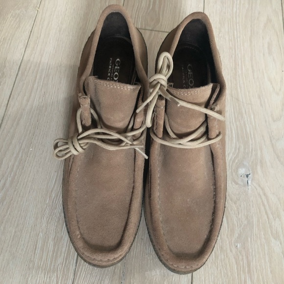 Geox x Patrick Cox Suede Wedge Heel Shoes in Beige Size 39EU Made in Italy - Picture 2 of 10